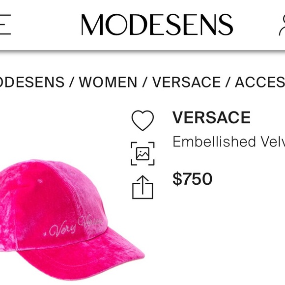 NWT VERY VERSACE VELVET PINK 59 SLIP-ON ADJUSTABLE BASEBALL CAP MADE IN ITALY - Picture 14 of 15